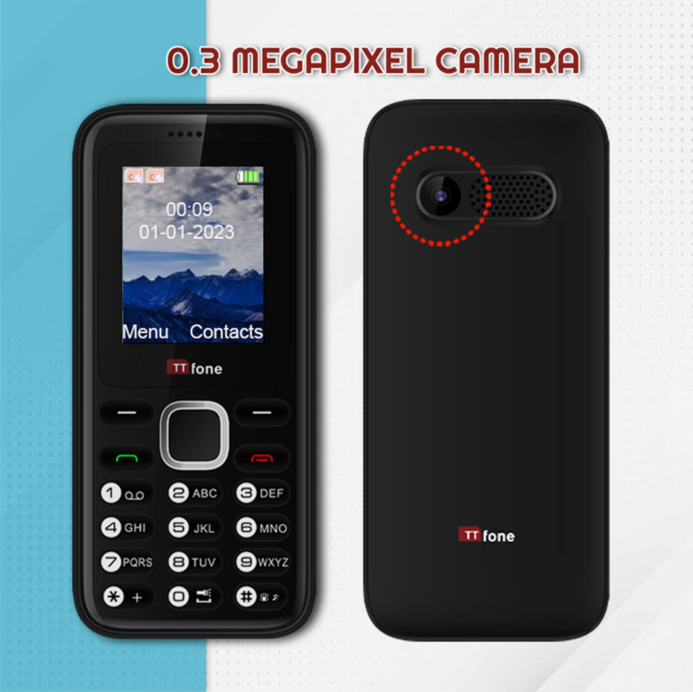 Used - TTfone TT150 Black Dual SIM Mobile with Mains Charger, EE Pay As You Go